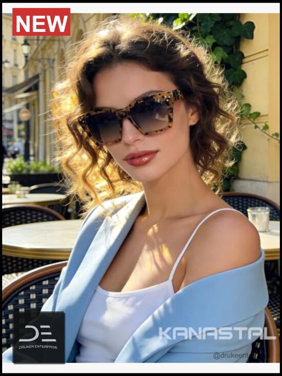 Oversized Square Cat Eye Polarized Sunglasses UV400 Protection main image 6